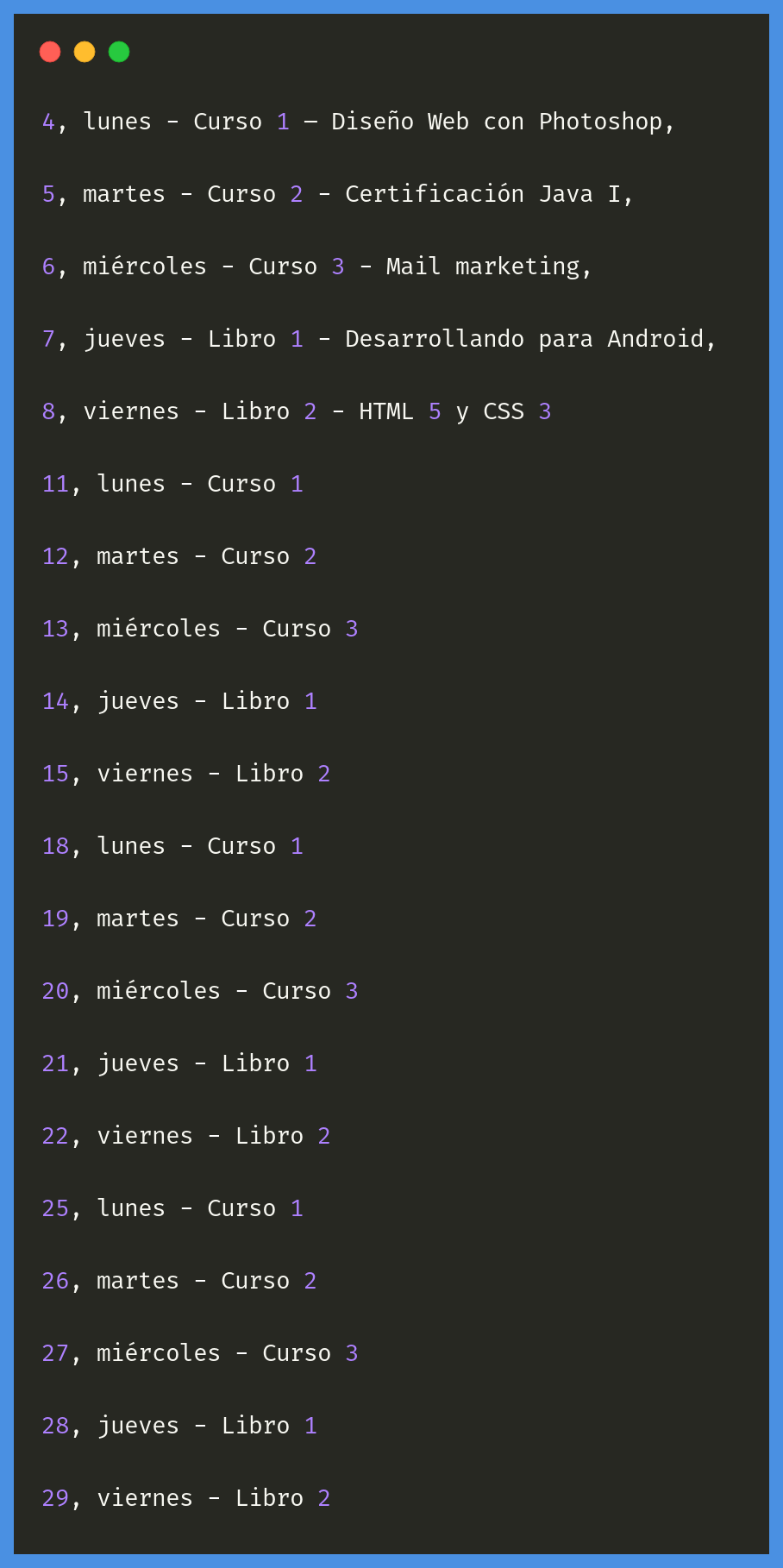 La vida diaria de un profesional que aprende: el calendario de estudio