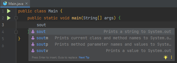 creación del método System.out.println() para la impresión de informaciones en la consola