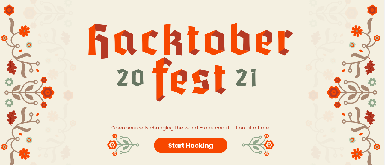 Imagen publicitaria del Hacktoberfest 2021